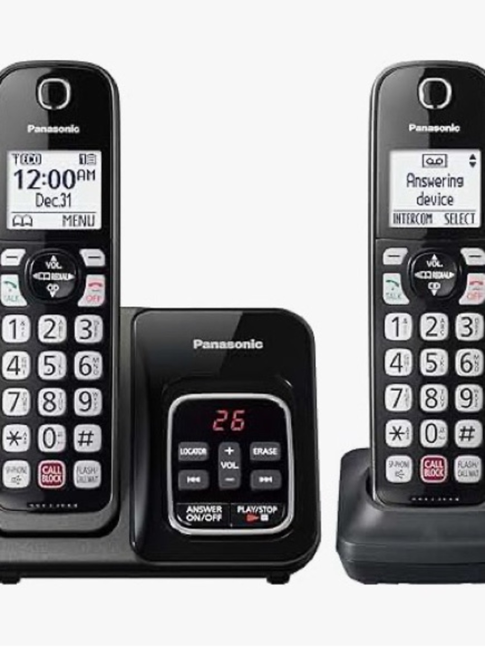 Panasonic Cordless Phone with Answering Machine, Advanced Call Block,